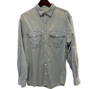 Orvis “work shirt”, 100% soft cotton. Natural fading with wash. Size M.